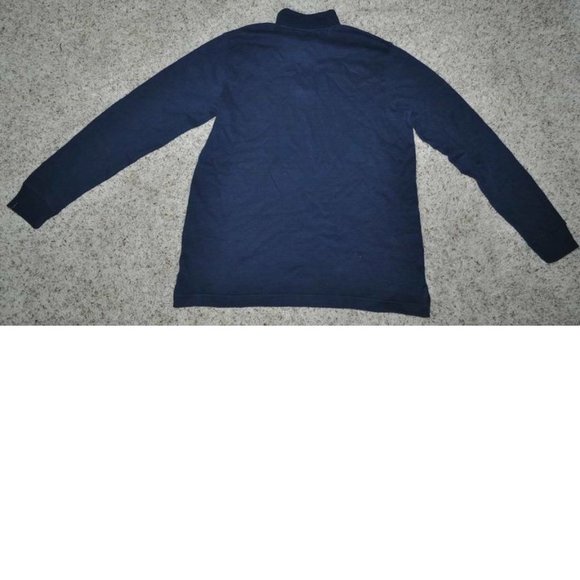 Mens Zip Neck Sweater Chaps Blue Medium Lightweight 1/4 Ribbed Cotton - Picture 3 of 3